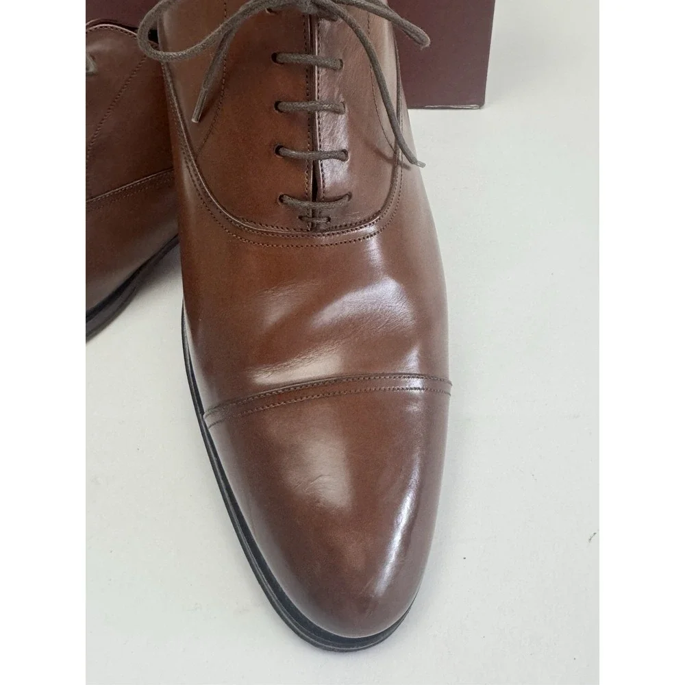 To Boot New York BRANDON Cognac Cap Toe Oxford Lace Up Shoes‎ 13 W Wide W/Box